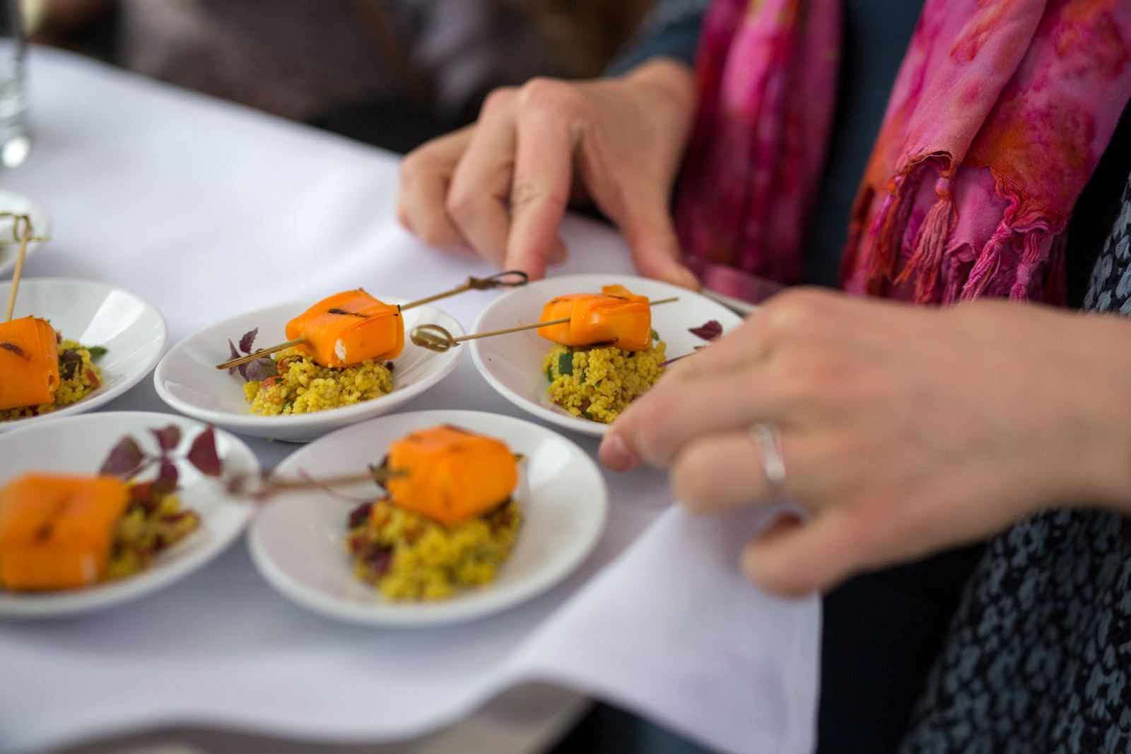 Small starter plates being prepared